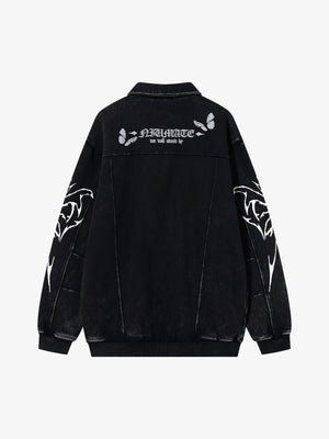 Punk Gothic Butterfly Graphic Streetwear Jacket - thumbnail 3