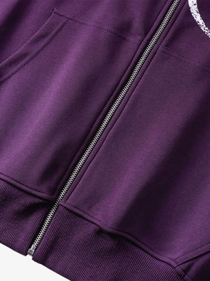 High Street Script Letter Print Zip-up Hoodie Jacket - thumbnail 15