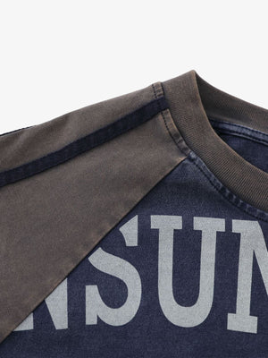 Retro Distressed Motorcycle Colorblock Sweatshirt - thumbnail 7