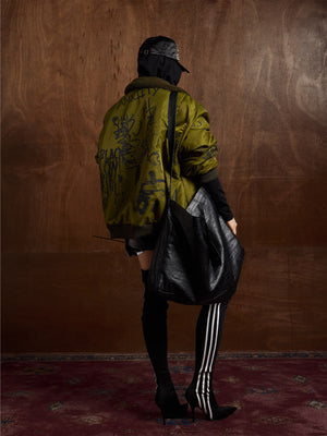 Street Graffiti Lamb Collar Flight Cotton Jacket - thumbnail 6