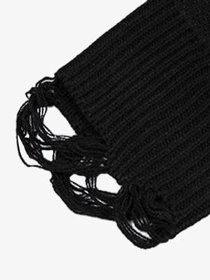 High Street Letter Jacquard Ripped Tassel Sweater - thumbnail 7
