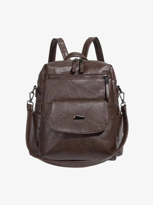 Suede Simple Dual-Use Large Capacity Backpack - thumbnail 2
