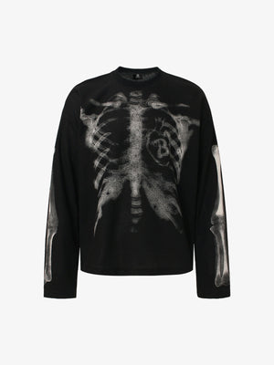 Skeleton Graphic Waffle Sweatshirt - thumbnail 1