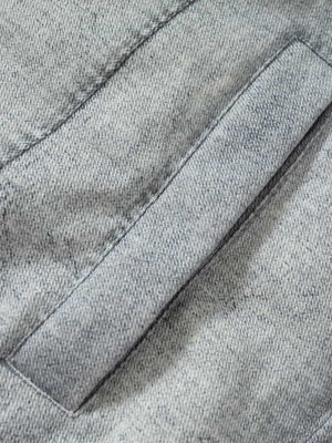 Street Illusion Denim Print Stand Collar Padded Cotton Jacket - thumbnail 16