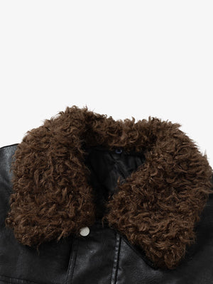 Vintage Detachable Fur Collar Quilted Leather Jacket - thumbnail 12