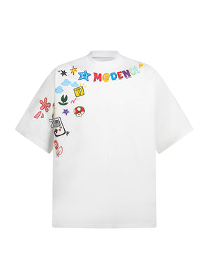 Floral Embroidered Crew Neck T-Shirt - thumbnail 7