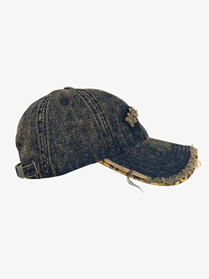 Street Washed Distressed Letter Embroidered Baseball Cap - thumbnail 4