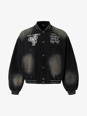 Gradient Bleached Technical Baseball Jacket - thumbnail 1