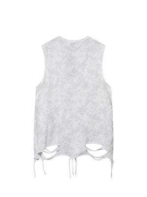 Street Chain Waistcoat Ripped Vest - thumbnail 4