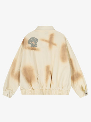 Rust Washed Vintage Dog Graphic Workwear Jacket - thumbnail 2