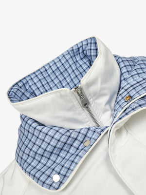 Retro Layered Look Plaid Collar Padded Jacket - thumbnail 18