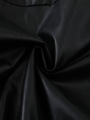 Boxy Hooded PU Leather Racing Jacket - thumbnail 7