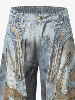 Zip Barrel Jeans – Waistband + zips close-up | XoKool