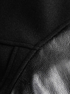 Vintage Leather Bomber Baseball Jacket - thumbnail 7