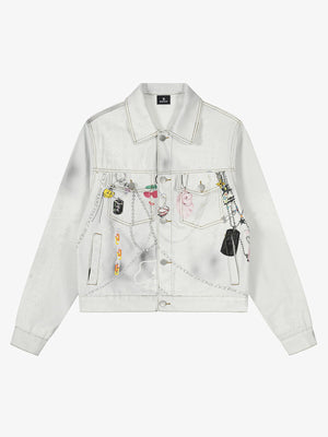 Vintage 3D Graphic Denim Jacket - thumbnail 1