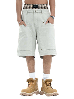 Retro Structured Design Cargo Shorts - thumbnail 2