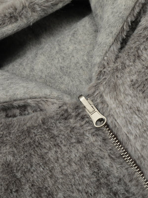 Retro Reversible Fleece Lined Zip-up Hooded Jacket - thumbnail 17