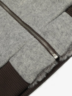Retro Reversible Fleece Lined Zip-up Hooded Jacket - thumbnail 13