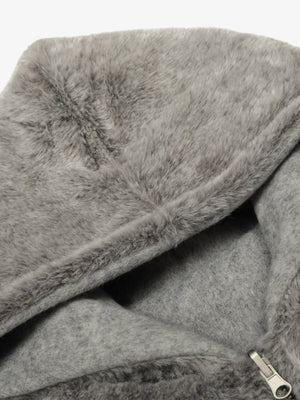 Retro Reversible Fleece Lined Zip-up Hooded Jacket - thumbnail 18