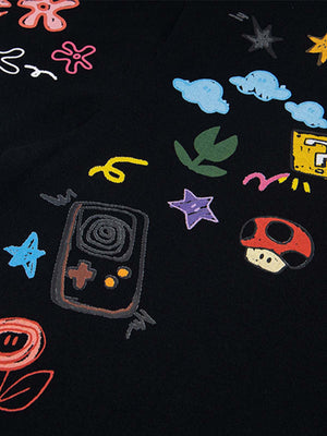 Floral Embroidered Crew Neck T-Shirt - thumbnail 2