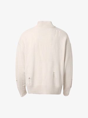 Heavy Cut Turtleneck Cardigan Zipper Sweater - thumbnail 2