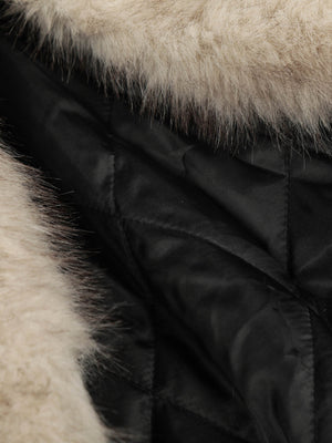 Pocket Zip Up Fur Collar Work Quilted Jacket - thumbnail 10