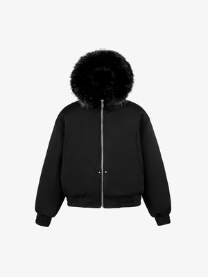 Vintage Patchwork Fur Hooded Cotton Jacket - thumbnail 2