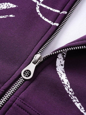 High Street Script Letter Print Zip-up Hoodie Jacket - thumbnail 16