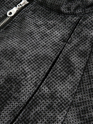 Dark Deconstructed Split Stand Collar Jacket - thumbnail 4