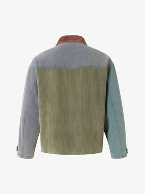 High Street Multi-Pocket Color-Block Patchwork Work Jacket - thumbnail 2