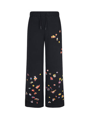 Retro Fun Pattern Washed Straight Pants - thumbnail 2