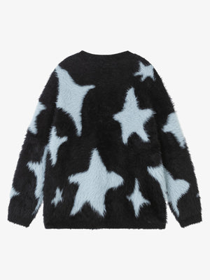 Fun Star Jacquard Sweater Crew Neck Sweater - thumbnail 2