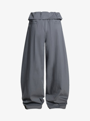 Street Ruffled Waist Pleated Drape Balloon Pants - thumbnail 2