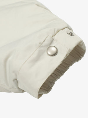 Faux Fur Collar Zipper Padded Bomber Jacket - thumbnail 10