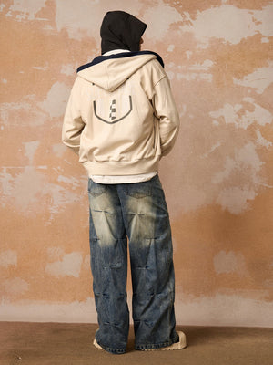 Pleated stacked jeans – on model, back | XoKool