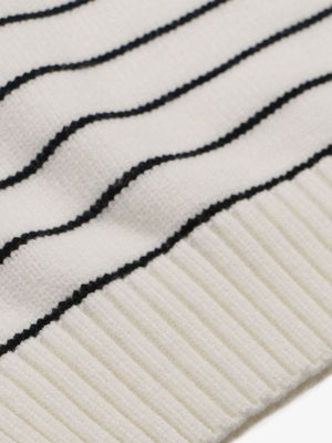 Striped Star Jacquard Loose Knitted Sweater - thumbnail 6