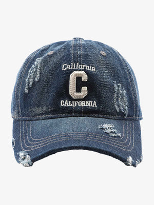 Retro Washed C Distressed Denim Baseball Cap - thumbnail 8