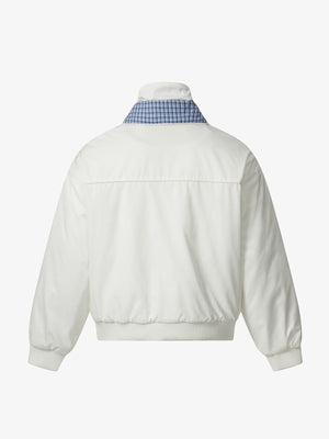 Retro Layered Look Plaid Collar Padded Jacket - thumbnail 9