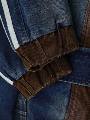 Retro Badge Embroidered Cropped Denim Jacket - thumbnail 8