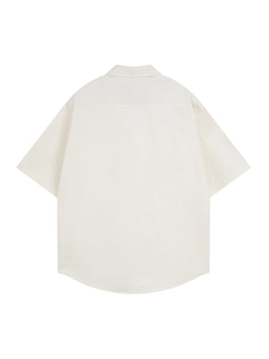 Oversized Graphic Cartoon Letter Print Short-Sleeve Shirt - thumbnail 3