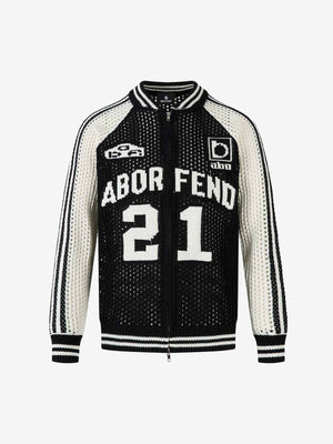 Hollow Knit Sports Zipper Racing Jacket - thumbnail 9
