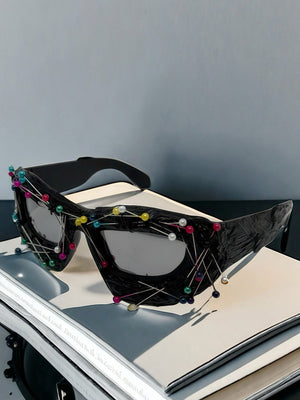 Hip Hop Punk Beaded Sunglasses - thumbnail 3