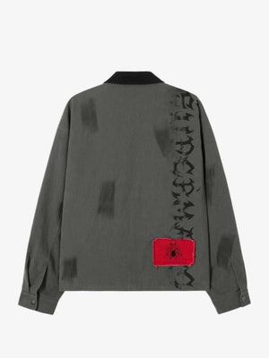 Retro Patchwork And Graphic Print Gothic Zipper Jacket - thumbnail 2
