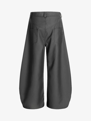 Adjustable Side Buttons Barrel Pants - thumbnail 3