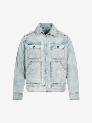 Vintage Light Wash Workwear Denim Jacket - thumbnail 1