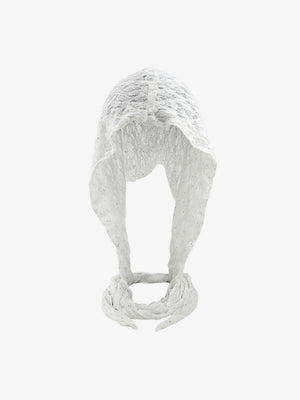 Vintage Lace Hollow Crochet Long Strap Headscarf Hat - thumbnail 4