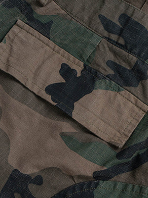 Three-Waist Splicing Camouflage Cargo Buckle Waist Design Overalls - thumbnail 7