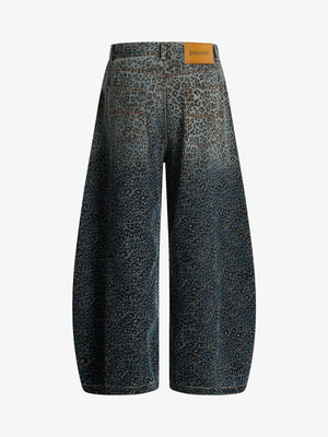 Denim Street Leopard Print Barrel Jeans - thumbnail 3