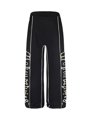 Retro Pearl Design Casual Straight Pants - thumbnail 4
