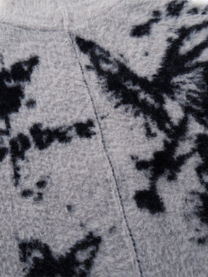 Ink Butterfly Jacquard High-Neck Zip Cardigan Sweater - thumbnail 8